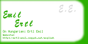 emil ertl business card